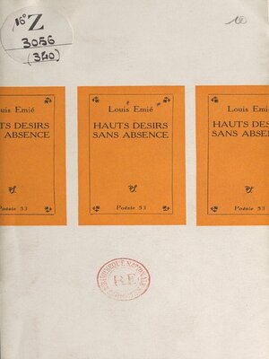 cover image of Hauts désirs sans absence